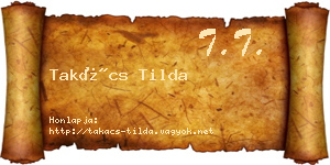Takács Tilda névjegykártya